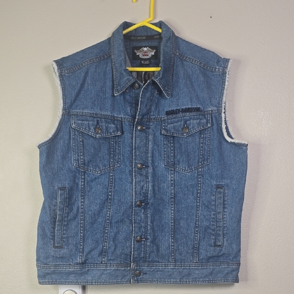 Harley-Davidson Vintage Men's Blue Denim Vest Size XL. - Picture 2 of 8